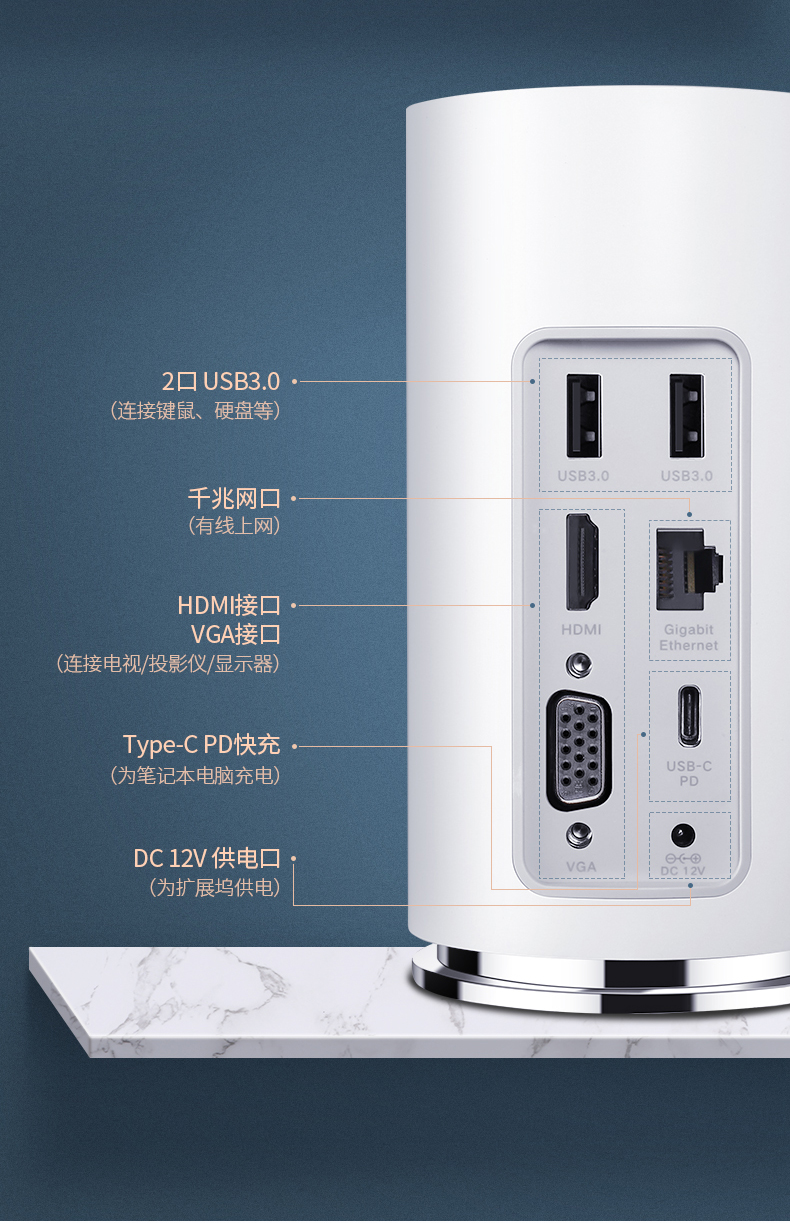 綠聯音響概念款USB-C擴展塢